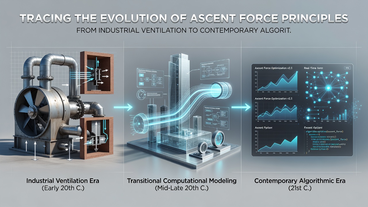 Visualization of modern algorithmic resource allocation model mapping ascent force trajectories onto optimization paths in distributed computing environments